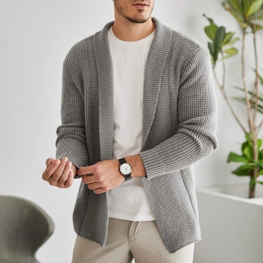 Grey Mens Cardigan - Picture 4 of 4